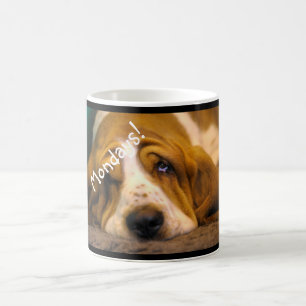 Café Caneca de Basset Hound segunda-feira