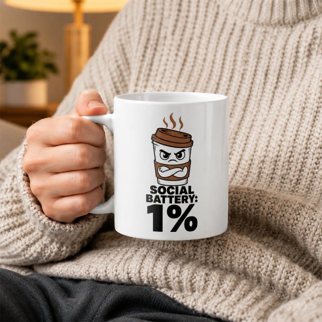 Café Caneca de Bateria Social 1% Presente Divertido par (Criador carregado)