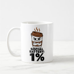 Café Caneca de Bateria Social 1% Presente Divertido par