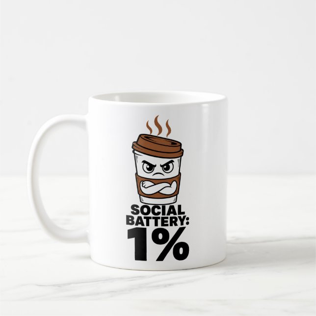 Café Caneca de Bateria Social 1% Presente Divertido par (Esquerda)