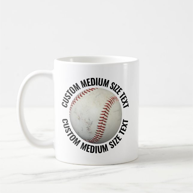 Café Caneca de Beisebol Personalizada Tamanho Médio 330 (Esquerda)