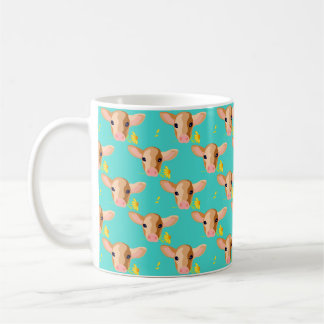 Café Caneca de Bezerro Pequeno com Flor