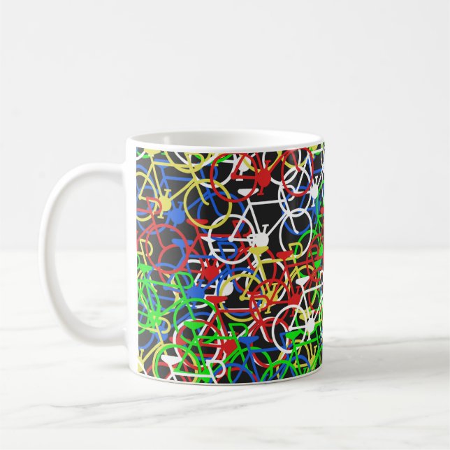 Café Caneca de bicicleta multicolorida (Esquerda)