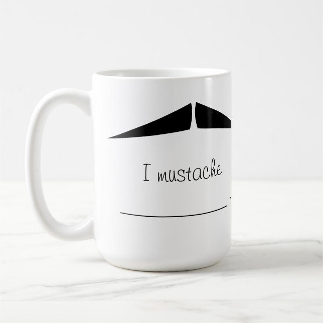 Café Caneca de bigode com bigode de lápis preto persona (Esquerda)