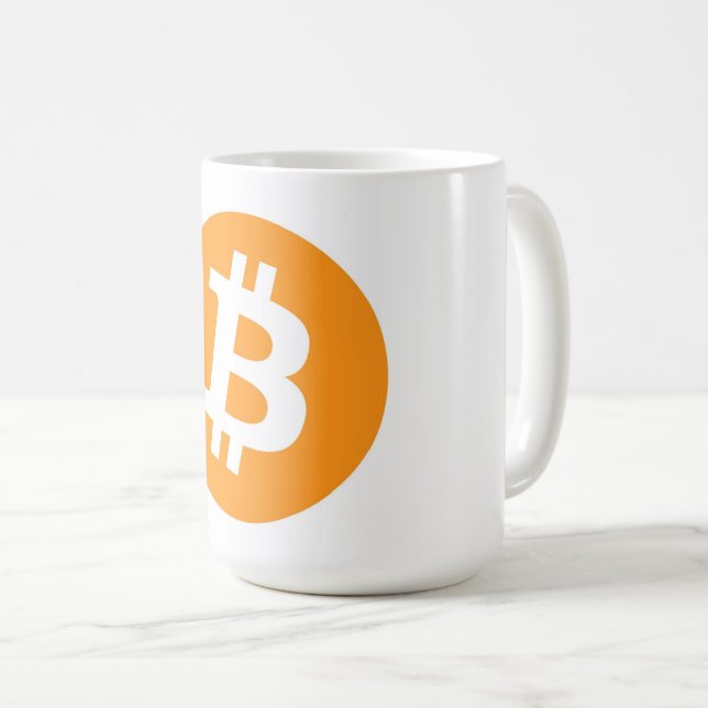 Café Caneca de Bitcoin (Frente Esquerda)