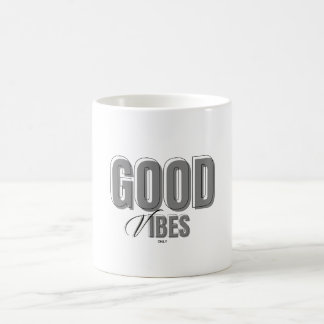 Café Caneca de Boas Vibrações Minimalista Preto e Cinza