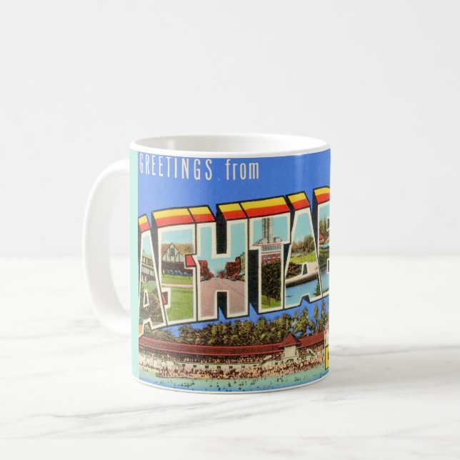 Café Caneca de Boas-Vindas Retro Ashtabula Ohio (Frente Esquerda)