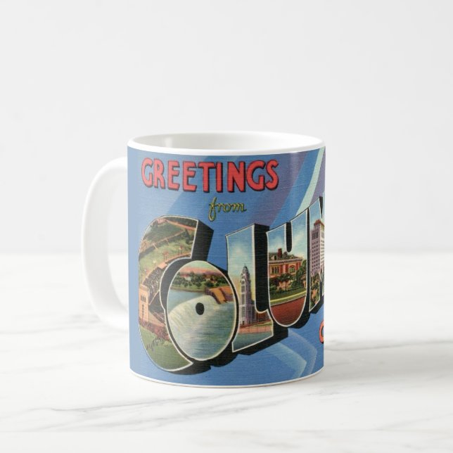 Café Caneca de Boas-Vindas Retro Columbus Ohio (Frente Esquerda)