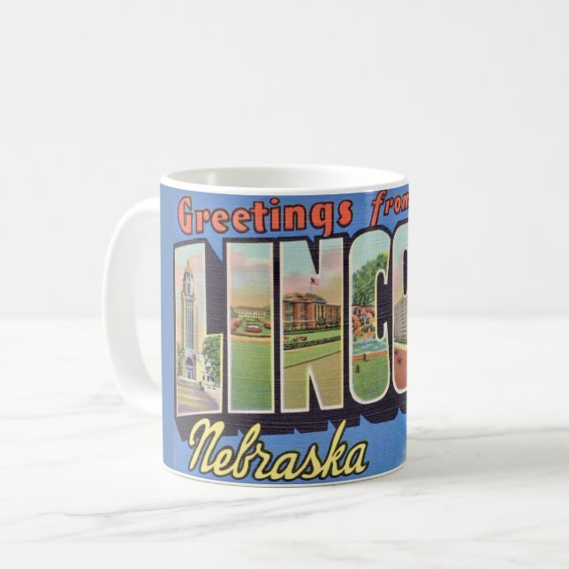 Café Caneca de Boas-Vindas Retro Lincoln Nebraska (Frente Esquerda)