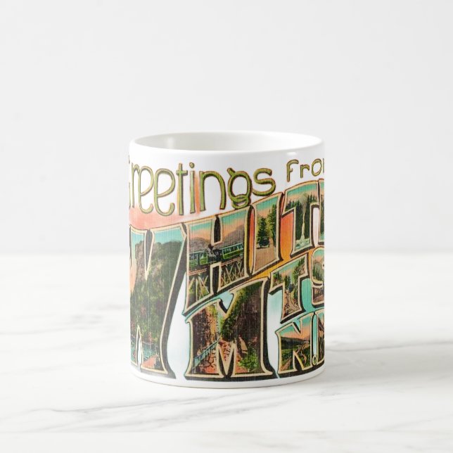 Café Caneca de Boas-Vindas Retro Montanhas Brancas (Centro)