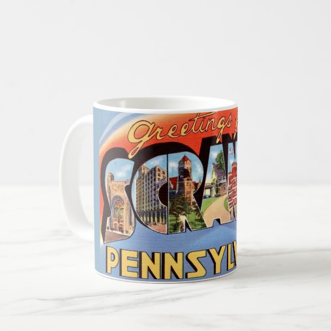 Café Caneca de Boas-Vindas Retro Scranton PA (Frente Esquerda)