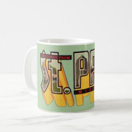 Café Caneca de Boas Vindas Retro St Paul