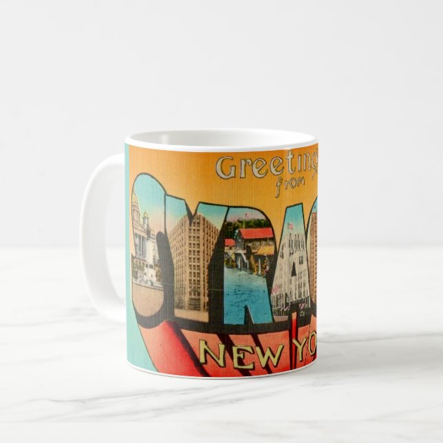 Café Caneca de Boas-Vindas Retro Syracuse Nova York (Frente Esquerda)