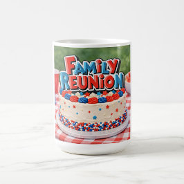 Café Caneca de Bolo de Reunião de Família