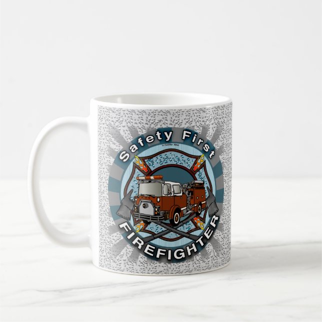 Café Caneca de bombeiro Caminhão de bombeiros Segurança (Esquerda)
