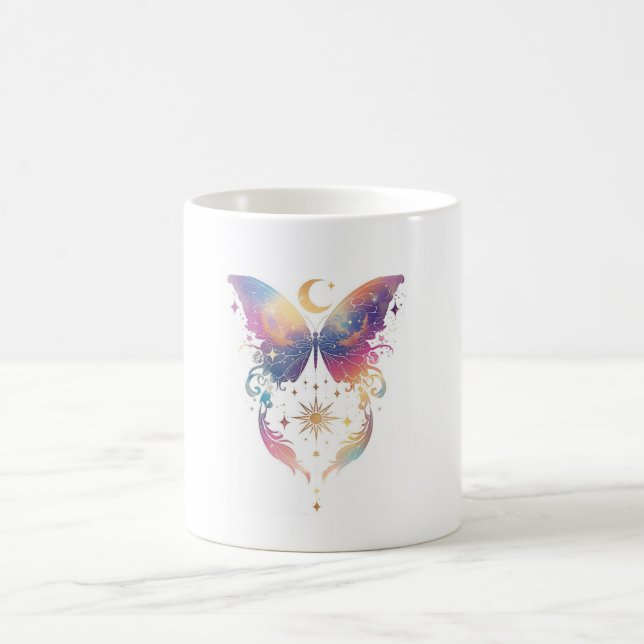 Café caneca de borboleta brilhante (Centro)