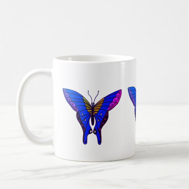 Café Caneca de Borboleta Colorida (Esquerda)