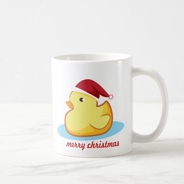 Café Caneca de borracha amarela do pato do Feliz Natal (Direita)