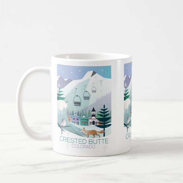 Café Caneca de Botão Crestada (Esquerda)