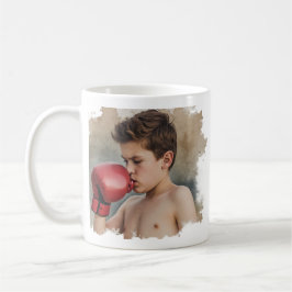 Café caneca de boxeador menino