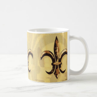 Café Caneca de bronze & Dourado da flor de lis
