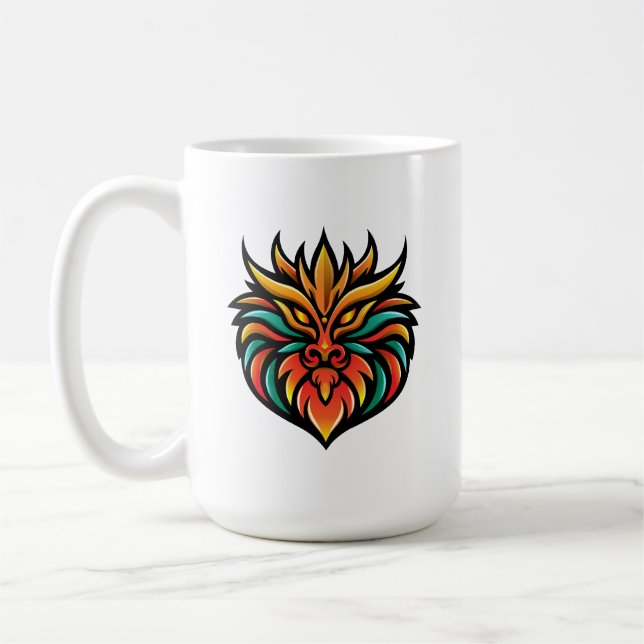 Café Caneca de Cabeça de Dragão Oriental - Design de Ar (Esquerda)