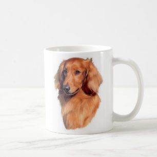 Café Caneca de cabelos compridos do Dachshund