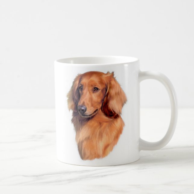 Café Caneca de cabelos compridos do Dachshund (Direita)