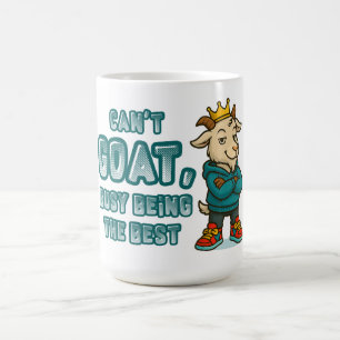 Café Caneca de Cabra Engraçada com Coroa e Atitude de A