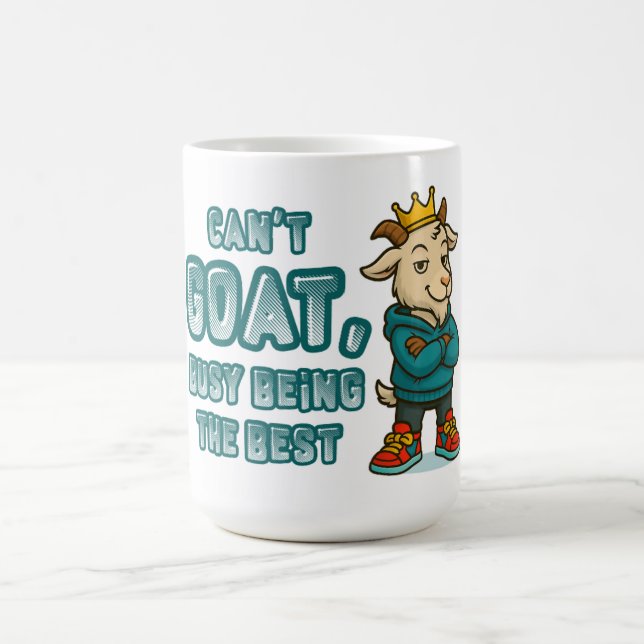 Café Caneca de Cabra Engraçada com Coroa e Atitude de A (Centro)