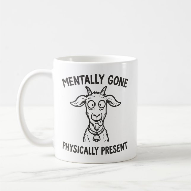 Café Caneca de Cabra Engraçada Mentalmente Ausente Fisi (Esquerda)