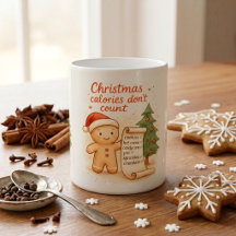 Caneca de Cacau de Natal Divertida Calorias Não Co