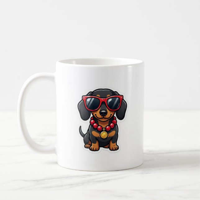 Café Caneca de Cachorro Dachshund Legal com Óculos de S (Esquerda)