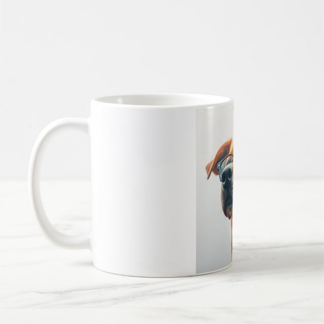 Café Caneca de Cachorro Engraçado com Óculos - Cera de  (Esquerda)