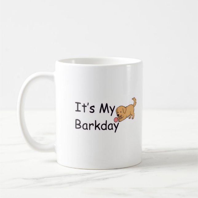 Café Caneca de cachorro engraçado de aniversário (Esquerda)