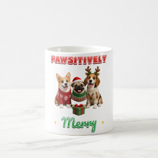 Café Caneca de Cachorros com Suéter de Natal Super Fofo