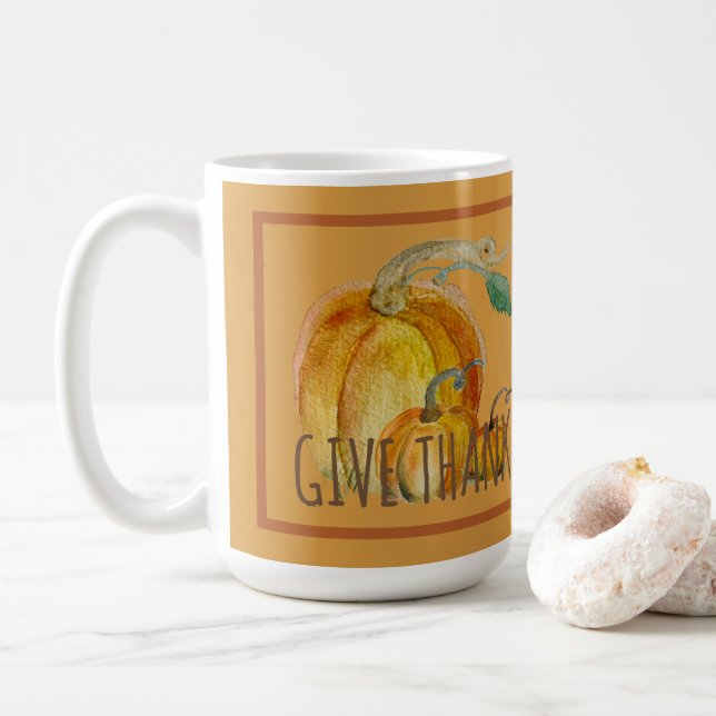 Café Caneca de Café: Bênção da Colheita de Abóbora (Com Donut)