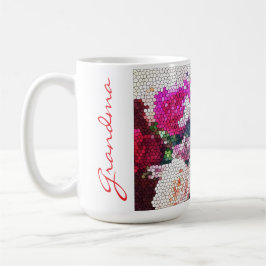 Café Caneca de Café/Chá com Mosaico de Rosa Personaliza