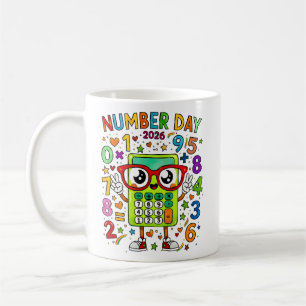 Café Caneca de Calculadora de Matemática Fofa Dia do Nú
