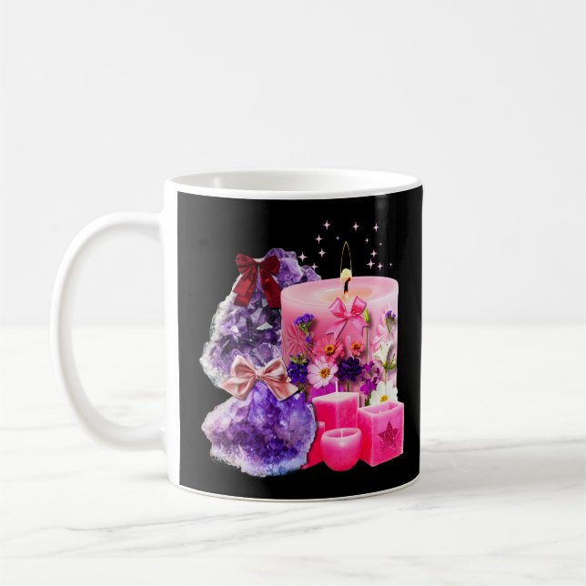 Café Caneca de Candelabro de Cristal Rosa Místico de Al (Esquerda)