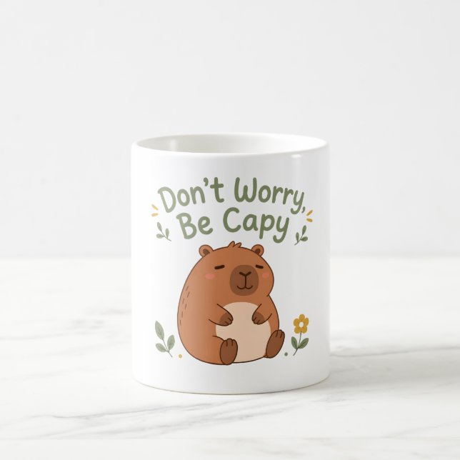 Café Caneca de Capivara Fofa 'Não se Preocupe, Seja Cap (Centro)