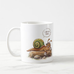 Café Caneca de Caracol Engraçada Estou Tão Cansado