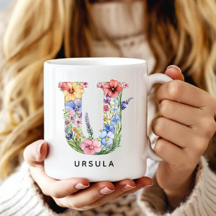 Café Caneca de Carta Floral Personalizada Presente de A