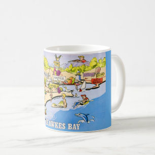 Café Caneca de cartão-postal antigo de Hawkes Bay NZ