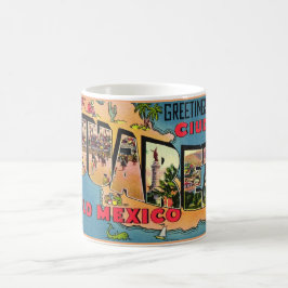 Café Caneca de cartão postal antigo de Juarez México