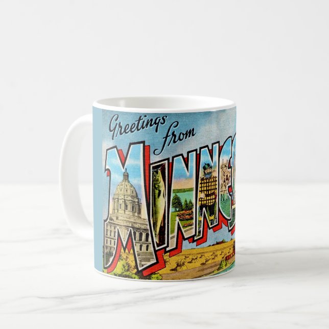 Café Caneca de cartão-postal antigo de Minnesota (Frente Esquerda)