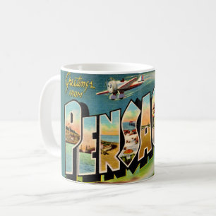 Café Caneca de cartão-postal antigo de Pensacola Flórid