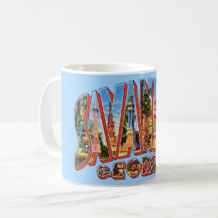 Café Caneca de cartão-postal antigo de Savannah Geórgia