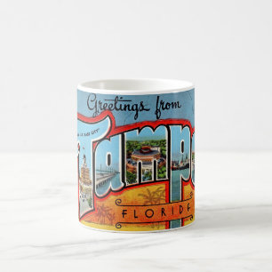 Café Caneca de cartão-postal antigo de Tampa Florida