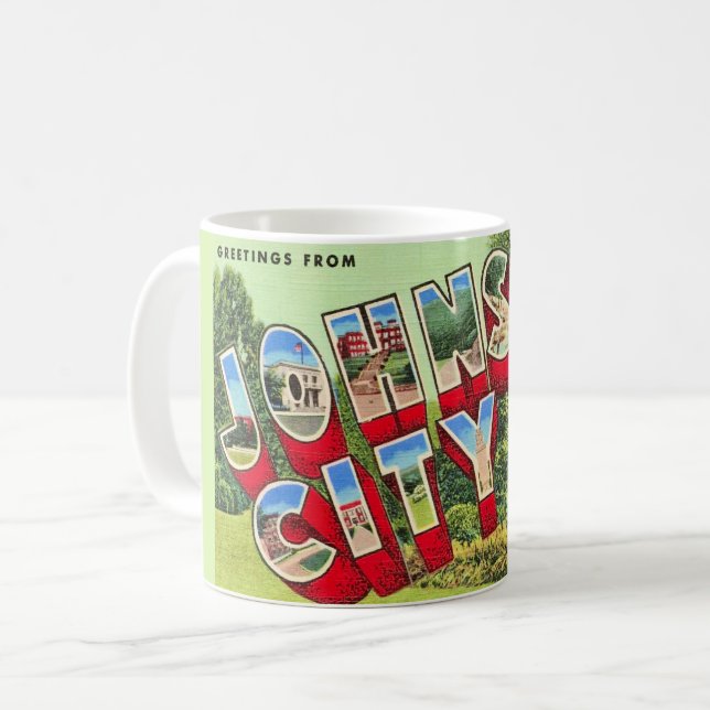 Café Caneca de cartão postal de Johnson City TN (Frente Esquerda)